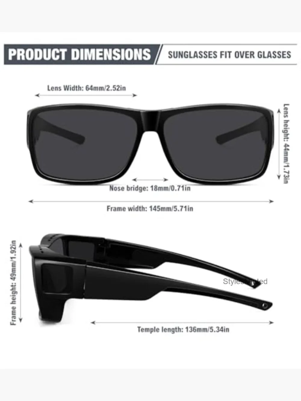 Polarized Fit Over Glasses Wrap Around Sunglasses UV Protection Driving